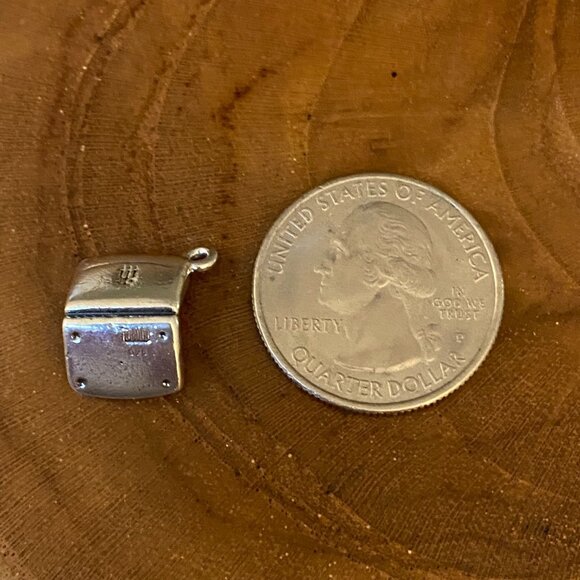 RETIRED James Avery Laptop Computer Charm, Sterling Silver - Picture 2 of 2